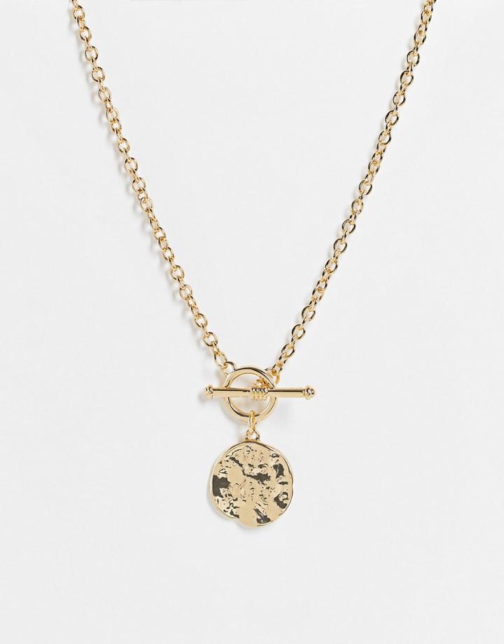 French Connection Molten Pendant Necklace In Gold