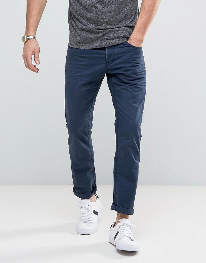 Esprit 5 Pocket Casual Pants In Navy - Navy