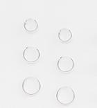 Designb 10mm 12mm & 14mm Hoop Earrings In 3 Pack In Sterling Silver - Silver