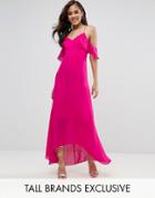 Td By True Decadence Tall Cold Shoulder Maxi Dress - Pink