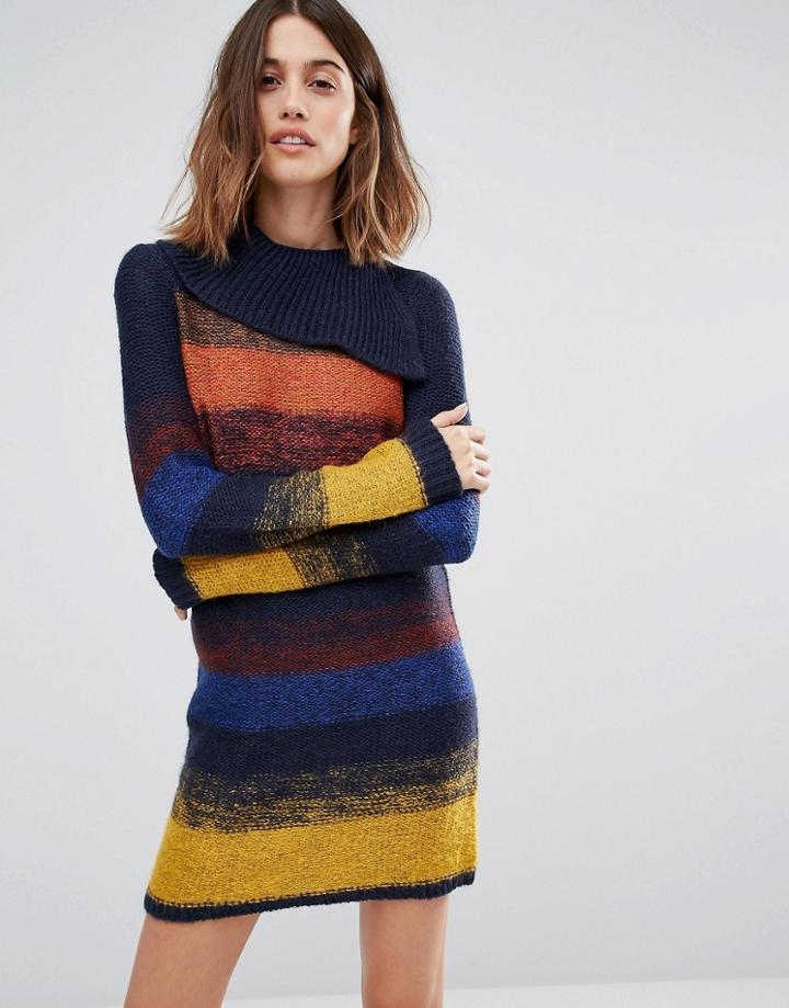 Vero Moda Stripe Cowl Neck Tunic - Multi