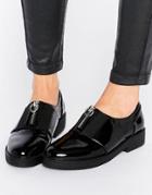 Blink Zip Front Flat Shoe - Black