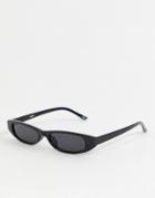 Reclaimed Vintage Inspired Slim Oval Sunglasses In Black Exclusive To Asos - Black