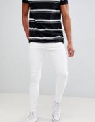 Bershka Super Skinny Jeans In White - White