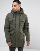 Black Kaviar Cargo Parka - Green