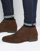 Asos Chukka Boots In Brown Faux Suede - Brown