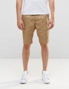 Pull & Bear Chino Shorts In Tan - Tan