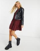 New Look Double Tier Smock Mini Dress In Red With Polka Dots
