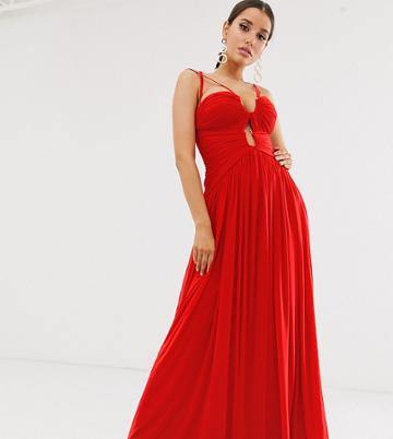 Forever Unique Exclusive Ruched Bodice Maxi Gown In Red