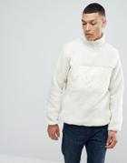 Bellfield Half-zip Overhead Jacket In Teddy Fleece - Cream