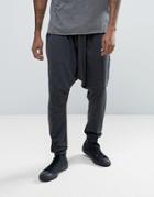 Asos Extreme Drop Crotch Jogger In Lightweight Charcoal Marl Jersey - Gray