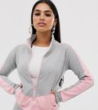 Parisian Petite Color Block Zip Front Jacket Loungesuit Two-piece-multi