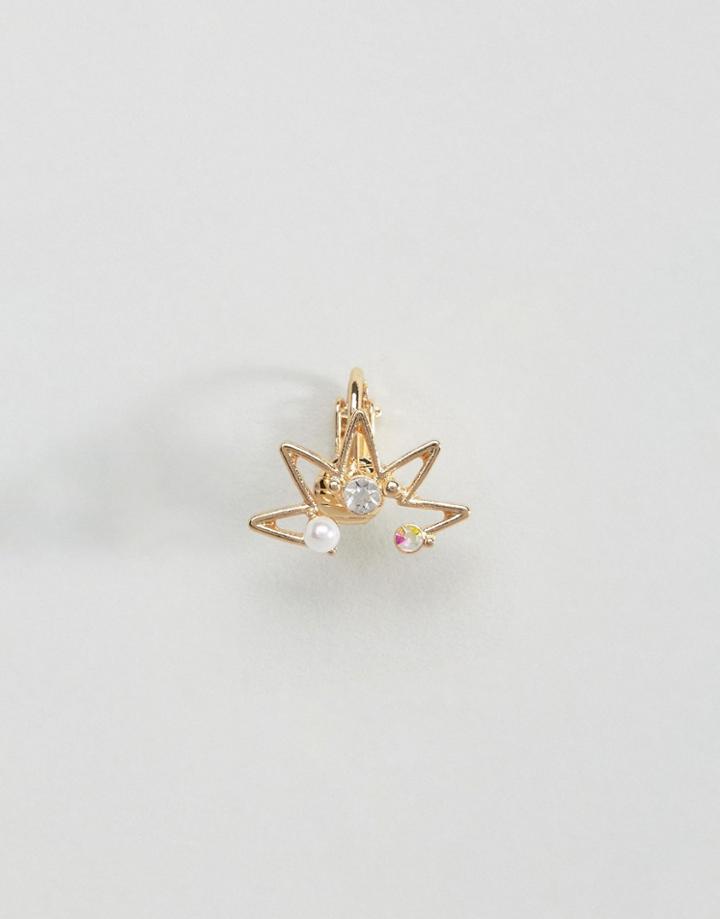Asos Zig Zag Stone Ear Cuff - Gold