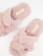 Truffle Collection Braided Strap Slippers In Light Pink