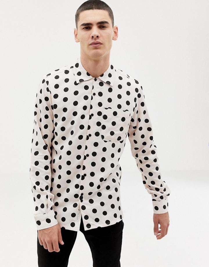 Bellfield Shirt With Large Polka Dot In Pink - Pink