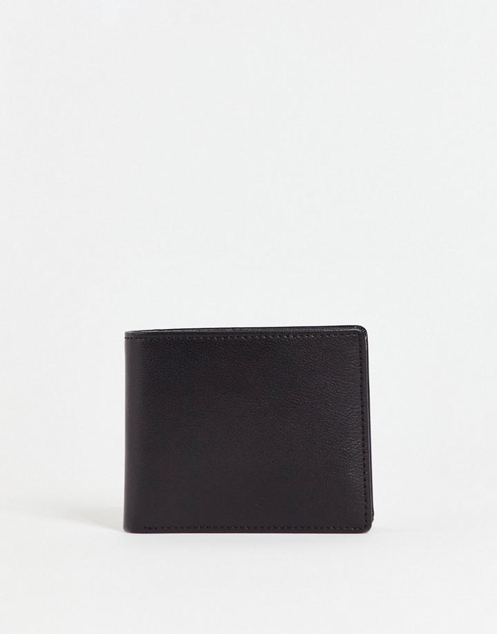 Smith & Canova Leather Bilfold Wallet In Black