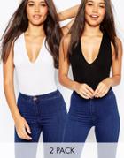 Asos Sleeveless V Neck Body 2 Pack Save 15%