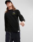 Diamond Supply Long Sleeve T-shirt With Original Sign Back Print In Black - Black