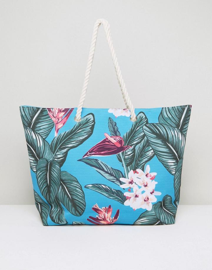 South Beach Hawaiian Print Beach Bag - Multi
