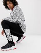 Asos Design Two-piece Fleece Tracksuit With Half Zip Oversized Sweatshirt/skinny Sweatpants With Animal Print-multi