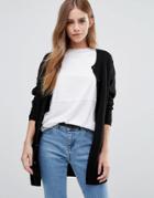 See U Soon Longline Cardigan - Black
