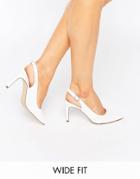 New Look Wide Fit Sling Back Heeled Shoe - White