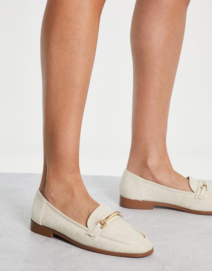 Asos Design Mussy Loafer With Trim In Natural-neutral