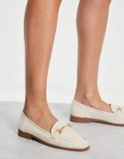 Asos Design Mussy Loafer With Trim In Natural-neutral