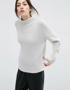 Asos Ultimate Chunky Sweater With High Neck - Pale Gray Marl