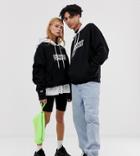 Crooked Tongues Unisex Oversized Hoodie With Contrast Hoodie And Back Print-black
