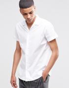 Selected Homme Short Sleeve Revere Collar Shirt - White
