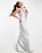 Pretty Lavish Keisha Cowl Neck Maxi Dress In Matte Pale Blue-blues
