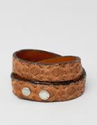 Replay Leather Pattern Bracelet - Tan
