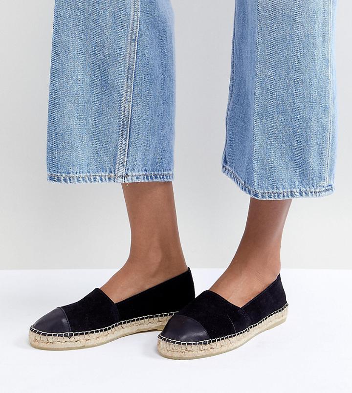 Park Lane Suede Toe Cap Espadrilles - Black