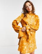 Free People Aries Long Sleeve Printed Mini Dress-multi
