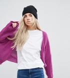 Asos Petite Chunky Cardigan In Fluffy Rib - Purple