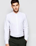 Asos White Shirt With Cutaway Collar In Regular Fit - White