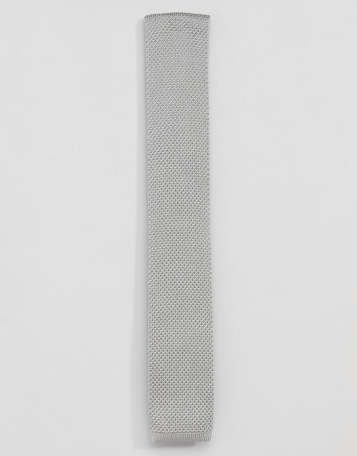 Twisted Tailor Knitted Tie In Gray - Gray