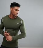 Fila Vintage Sport Long Sleeve Compression T-shirt In Khaki - Green