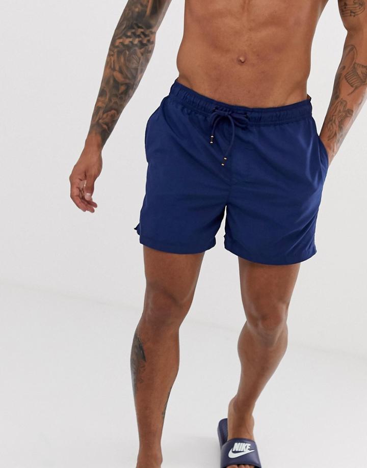 Jack & Jones Intelligence Swim Shorts With Contrast Lining-blue