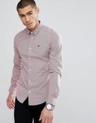 Emporio Armani Slim Fit Gingham Shirt In Red - Red