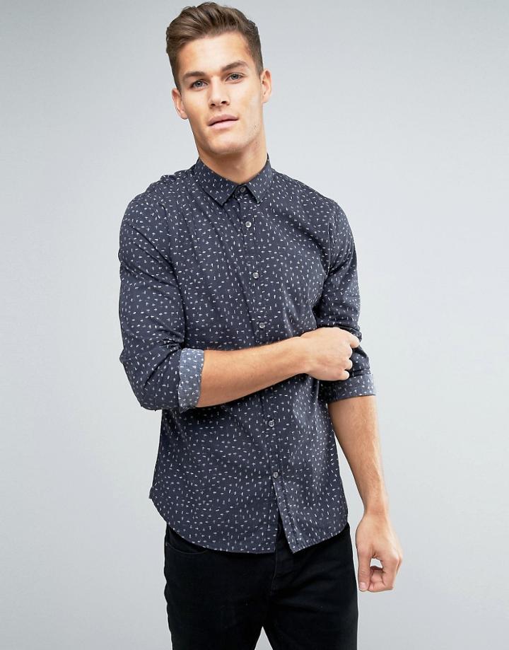Lindbergh Over Cross Print Shirt - Black