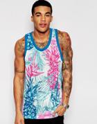 Adidas Originals Floral Tank With Number Back Print Aj7848 - Pink