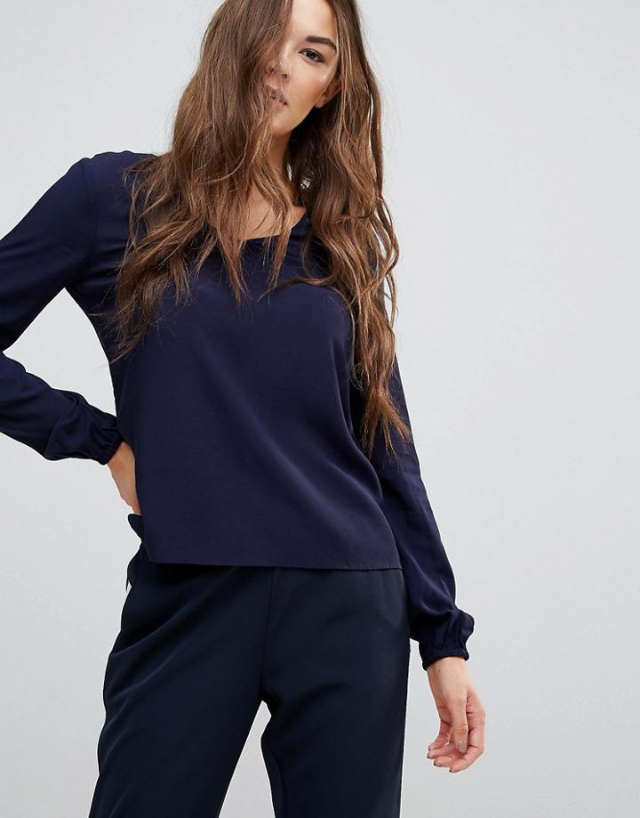 Vero Moda Long Sleeved Navy Blouse - Navy