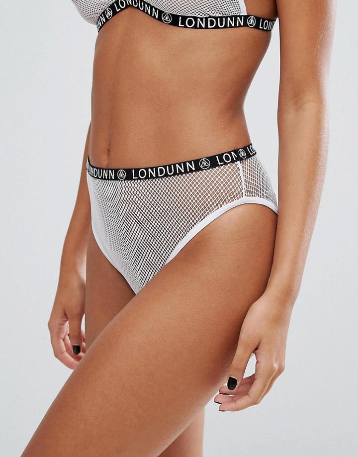 Missguided Londunn Mesh Logo Pant - White
