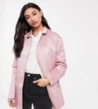 Threadbare Tall Tayla Pu Snake Print Blazer In Pink