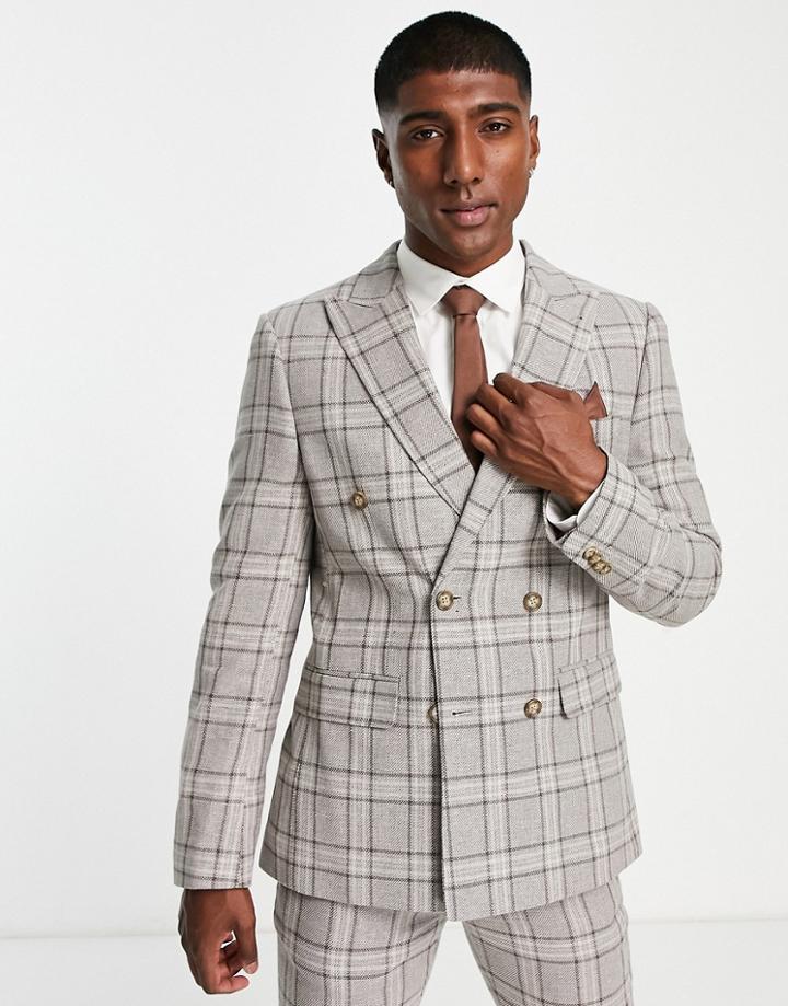 Harry Brown Linen Suit Jacket In Beige-neutral