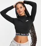 The North Face Performance Cropped Long Sleeve T-shirt In Black