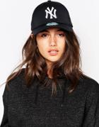 New Era All Black Diamond Mesh Cap With White Ny Embroidery - Black
