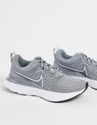 Nike Running React Infinity Run Flyknit 2 Sneakers In Particle Gray